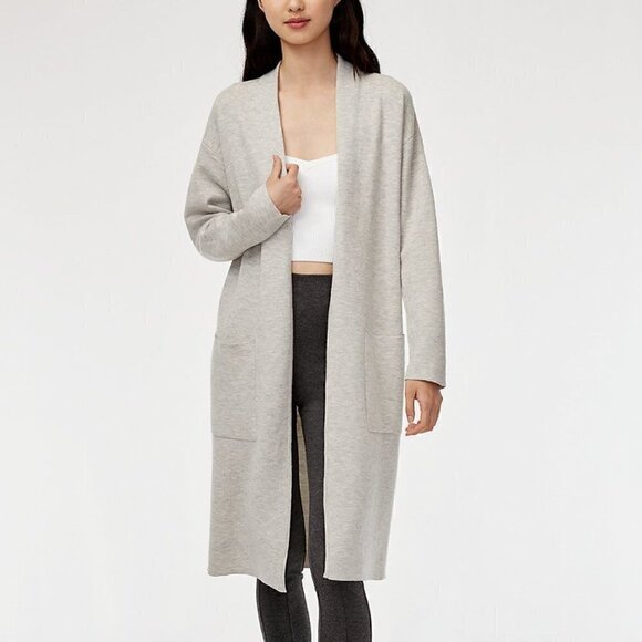 Babaton Lance Long Open Front Wool Blend Cardigan Gray - Picture 1 of 5